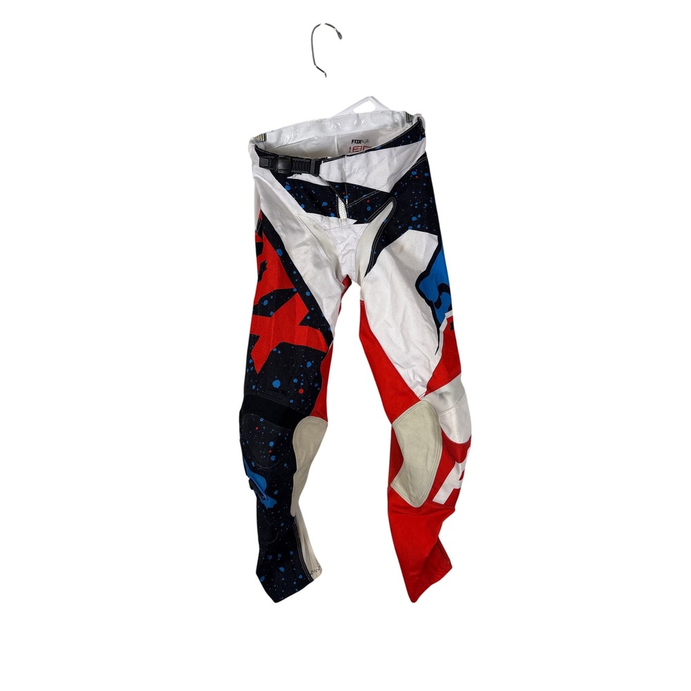Fox Racing 180 Motocross Pants Red White Blue Star Splatter 17268 Youth 10-26